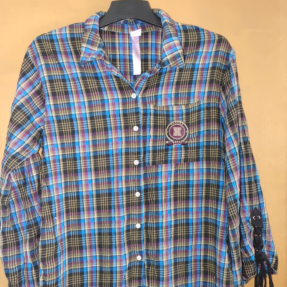 SAVAGE FENTY Woman's Long Tie Sleeves Button-up Shirt Size L Used